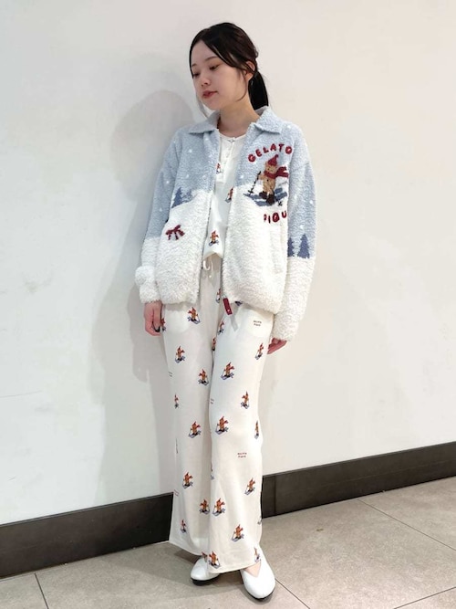 HOLIDAY】スキーベア柄ロンT（ルームウェア/パジャマ）｜gelato pique