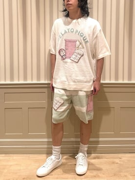 「アイテム（ルームウェア）」を使った、gelato piqueさん（メンズ・170cm）の夏コーディネート