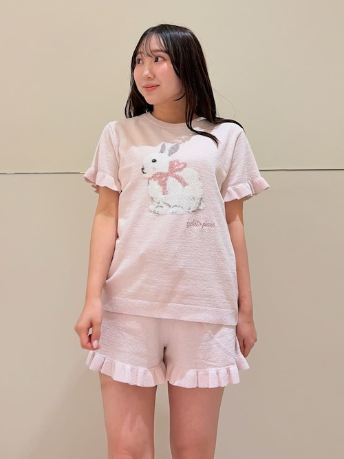 gelato piqueベビモコラビットジャガードプルオーバー　ピンク ONLINE限定カラーあり】ベビモコチェリージャガードプルオーバー