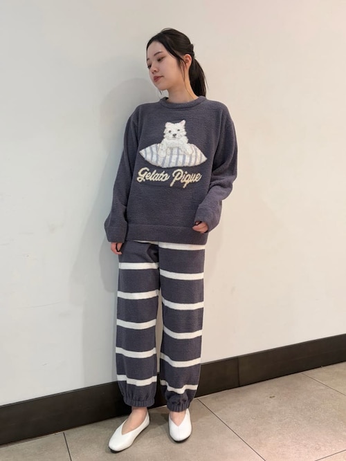 ONLINE限定】【UNISEX】エアリーモコプレイフルDOGジャガードプル