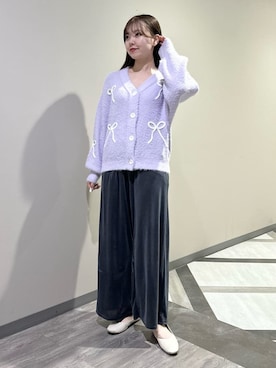 「アイテム（ルームウェア、パープル系）」を使った、gelato piqueさん（レディース・158cm）の冬コーディネート