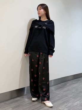 「アイテム（ルームウェア、レッド系）」を使った、gelato piqueさん（レディース・158cm）の秋コーディネート