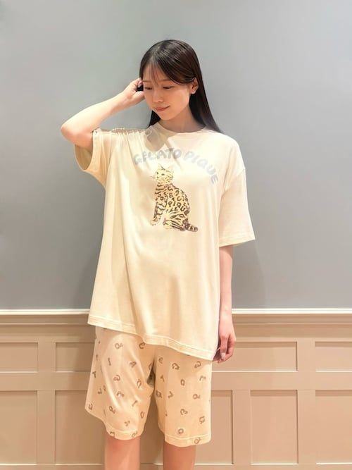 セール】【HOMME】キャットワンポイントTシャツ（ルームウェア