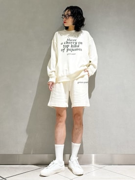 「gelato pique（ジェラートピケ）の【UNISEX】裏毛プルオーバー（ルームウェア/パジャマ）」を使った、gelato piqueさん（レディース・168cm）の秋コーディネート
