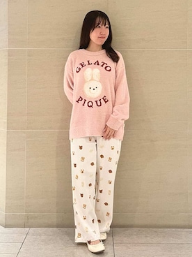「アイテム（ルームウェア/パジャマ、ベージュ系）」を使った、gelato piqueさん（レディース・156cm）の秋コーディネート