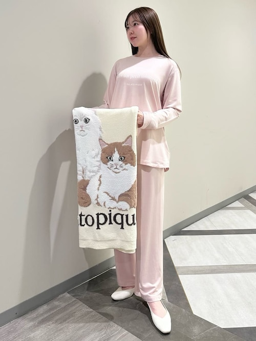 キャットジャガードブランケット（ブランケット）｜gelato pique