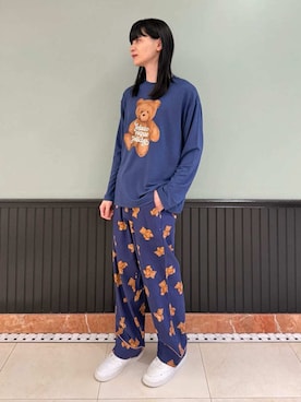 「アイテム（ルームウェア/パジャマ）」を使った、gelato piqueさん（メンズ・173cm）の秋コーディネート