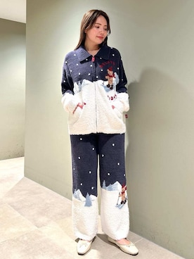 「クリスマス」｜「アイテム（ルームウェア/パジャマ）」を使った、gelato piqueさん（レディース・157cm）の秋コーディネート