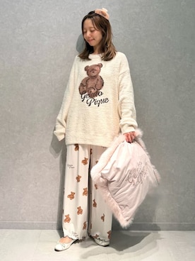 「アイテム（ルームウェア）」を使った、gelato piqueさん（レディース・156cm）の秋コーディネート