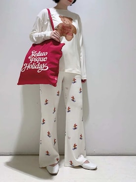 「アイテム（ルームウェア）」を使った、gelato piqueさん（レディース・155cm）の秋コーディネート