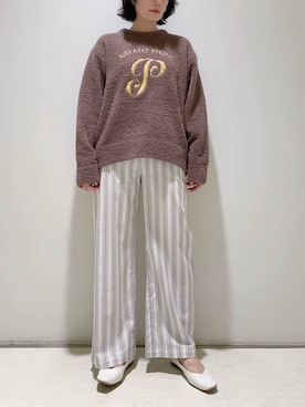 「アイテム（ルームウェア）」を使った、gelato piqueさん（レディース・155cm）の冬コーディネート