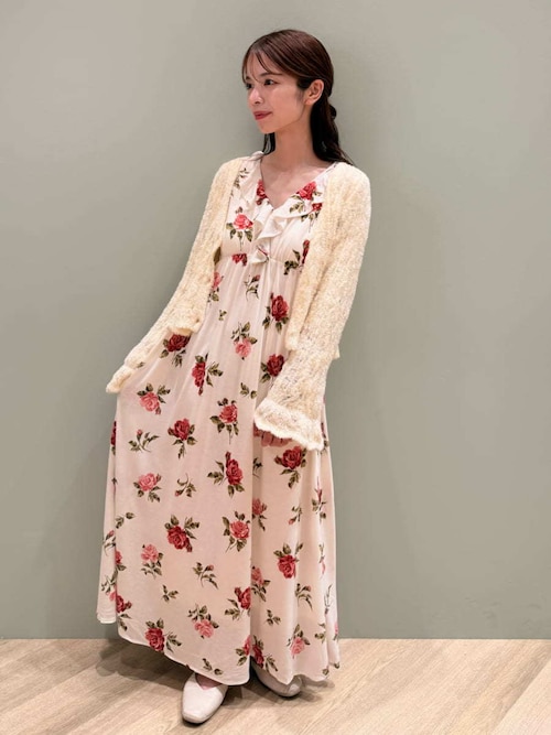 セール】ヴィンテージローズ柄ワンピース（ルームウェア/パジャマ