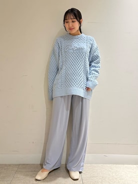 「アイテム（ルームウェア、ブルー系）」を使った、gelato piqueさん（レディース・158cm）の秋コーディネート