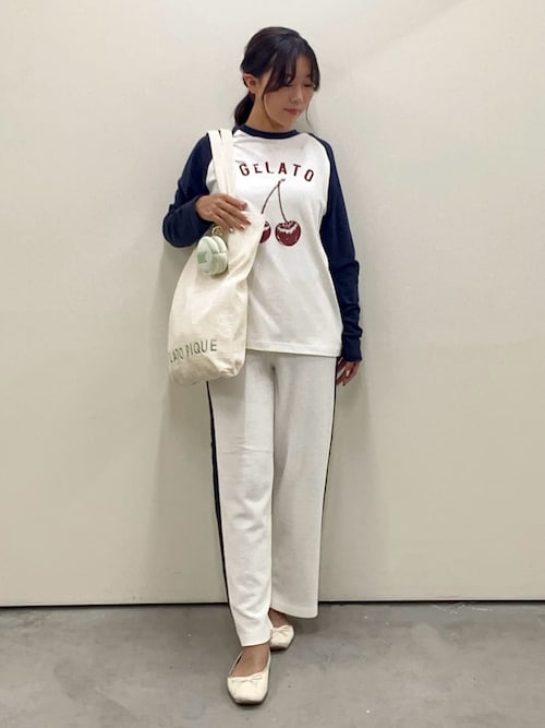 ワンポイントラグランロンT（ルームウェア/パジャマ）｜gelato