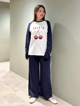 「アイテム（ルームウェア）」を使った、gelato piqueさん（レディース・157cm）の秋コーディネート