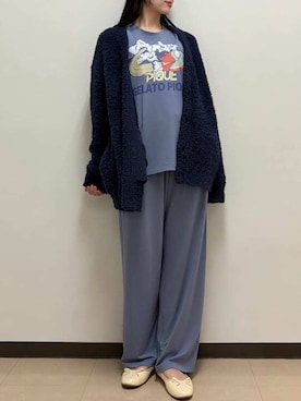 「アイテム（ルームウェア、ブルー系）」を使った、gelato piqueさん（レディース・163cm）の秋コーディネート