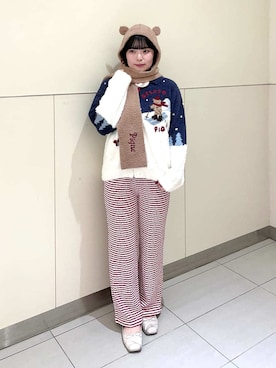 「アイテム（ルームウェア）」を使った、gelato piqueさん（レディース・155cm）の秋コーディネート