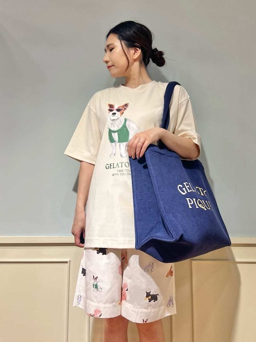 大人気!! gelato pique バイカラーデザイン パイル トートバッグ パイルロゴトートバッグ（トートバッグ）｜gelato pique