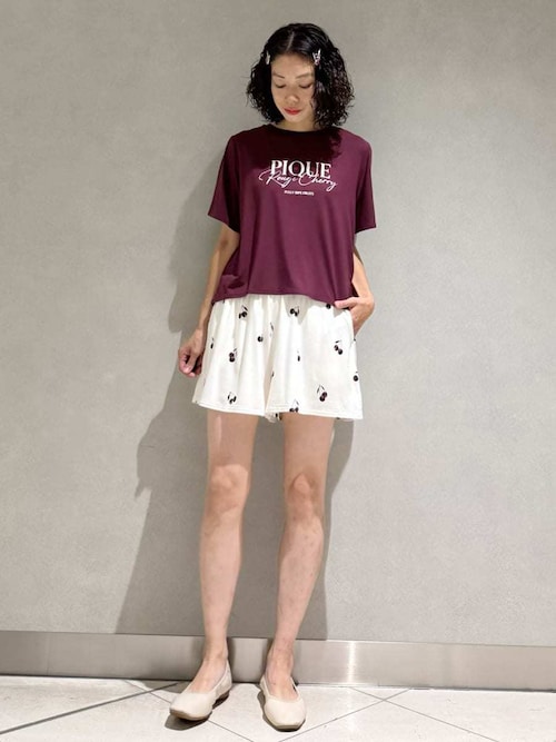 ONLINE限定】ルージュチェリーレーヨンロゴTシャツ＆ショート