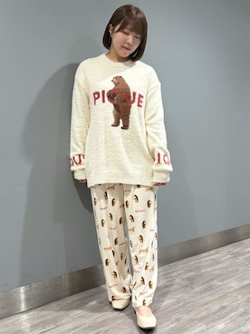 「アイテム（ルームウェア）」を使った、gelato piqueさん（レディース・155cm）の秋コーディネート