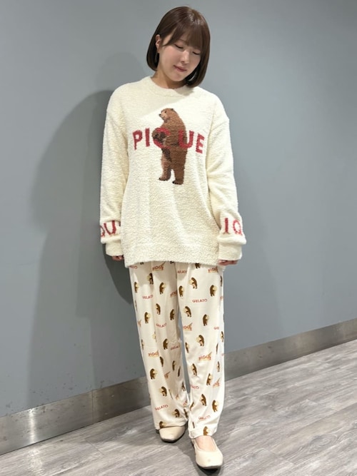 セール】【HOMME】パウダーフォレストベアジャガードプルオーバー