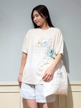 「アイテム（ルームウェア、グリーン系）」を使った、gelato piqueさん（レディース・158cm）の夏コーディネート