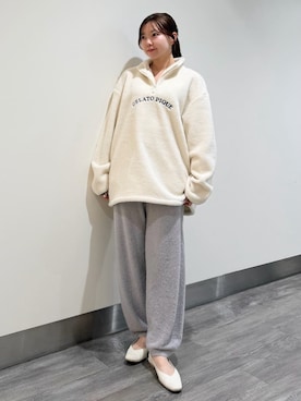 「アイテム（ルームウェア/パジャマ、ホワイト系）」を使った、gelato piqueさん（レディース・158cm）の秋コーディネート