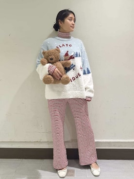 「アイテム（ルームウェア）」を使った、gelato piqueさん（レディース・160cm）の秋コーディネート