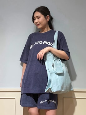 「アイテム（ポーチ、グリーン系）」を使った、gelato piqueさん（レディース・158cm）の夏コーディネート