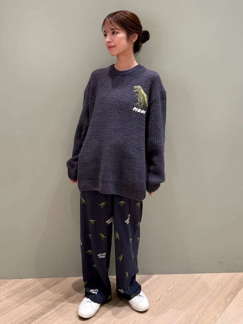 gelato pique パジャマ 「HOMME」スラブダイナソー総柄ロングパンツ