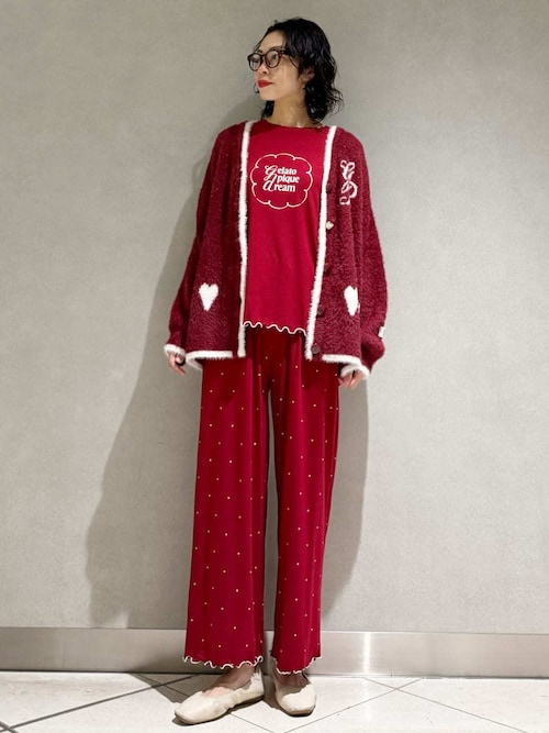 セール】ドット柄ロングパンツ（ルームウェア/パジャマ）｜gelato