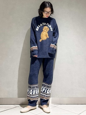 「アイテム（ルームウェア）」を使った、gelato piqueさん（レディース・168cm）の秋コーディネート