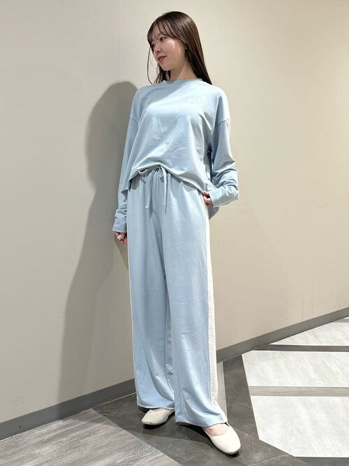 インレイロゴプルオーバー＆ロングパンツ セール】インレイロゴラインロングパンツ（ルームウェア/パジャマ