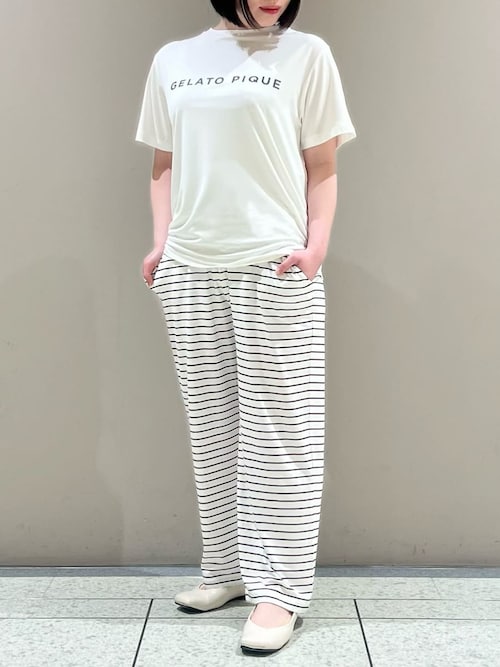 セール】レーヨンロゴTシャツ&ボーダーロングパンツセット（ルーム