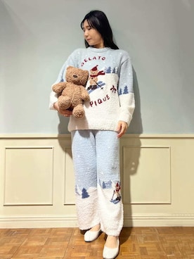 「アイテム（ルームウェア）」を使った、gelato piqueさん（レディース・158cm）の秋コーディネート