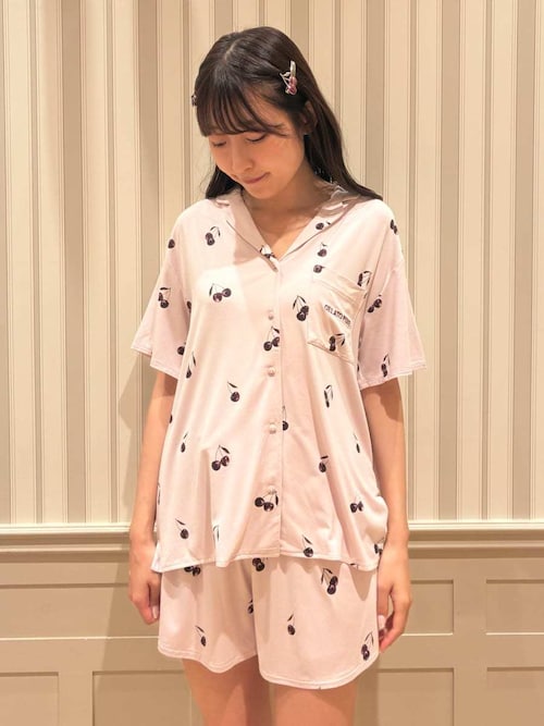 接触冷感】チェリー柄ショートパンツ（ルームウェア/パジャマ