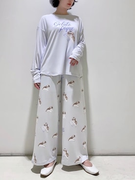 「アイテム（ルームウェア）」を使った、gelato piqueさん（レディース・155cm）の秋コーディネート