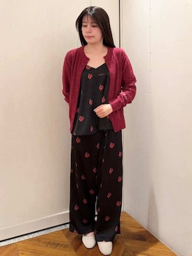 「アイテム（ルームウェア、レッド系）」を使った、gelato piqueさん（レディース・151cm）の秋コーディネート