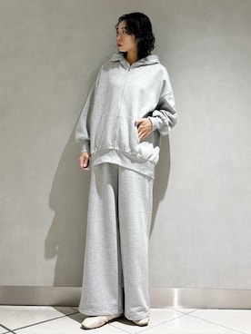 「gelato pique（ジェラートピケ）の裏毛パーカ（ルームウェア/パジャマ）」を使った、gelato piqueさん（レディース・168cm）の秋コーディネート