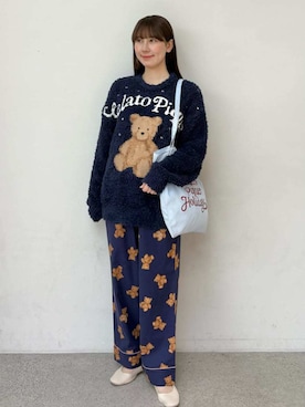 「アイテム（ルームウェア/パジャマ）」を使った、gelato piqueさん（レディース・165cm）の秋コーディネート