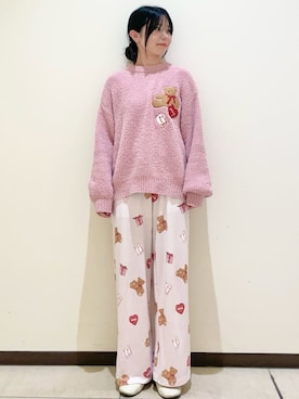「アイテム（ルームウェア、ピンク系）」を使った、gelato piqueさん（レディース・155cm）の秋コーディネート