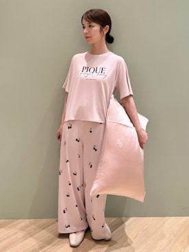 「アイテム（寝具、ピンク系）」を使った、gelato piqueさん（レディース・156cm）の夏コーディネート