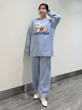 「アイテム（ルームウェア、ブルー系）」を使った、gelato piqueさん（レディース・158cm）の秋コーディネート