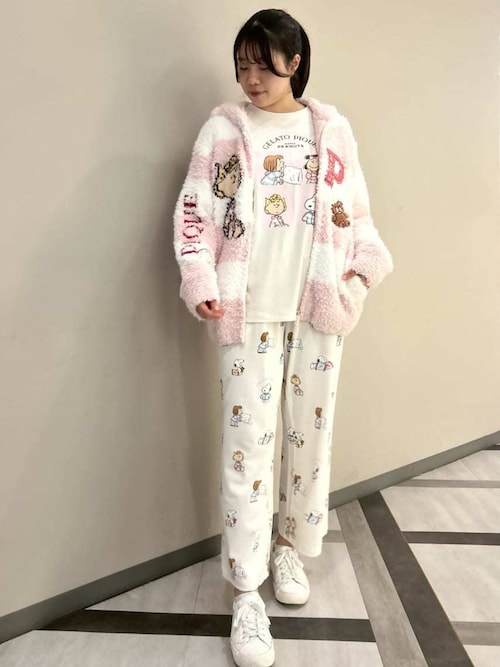 セール】【PEANUTS】オリジナルアート ワンポイントロンT（ルーム