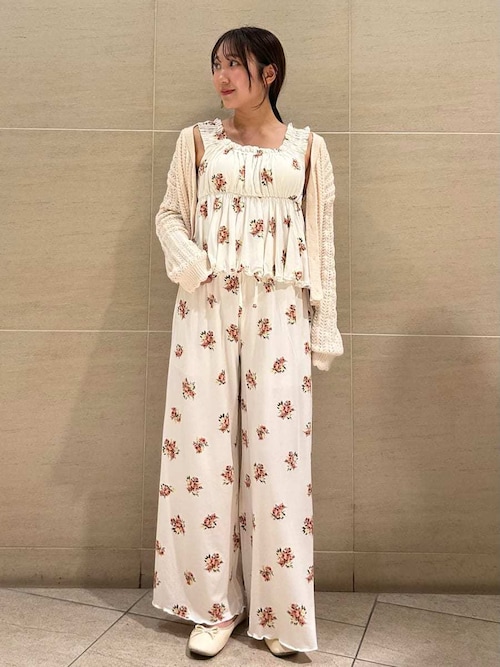 セール】花柄カップインフリルタンクトップ（ルームウェア