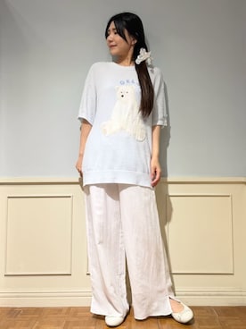 「アイテム（ルームウェア、グリーン系）」を使った、gelato piqueさん（レディース・158cm）の夏コーディネート