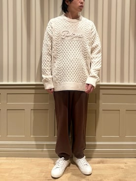 「gelato pique（ジェラートピケ）の【HOMME】アランプルオーバー（ルームウェア/パジャマ）」を使った、gelato piqueさん（メンズ・170cm）の秋コーディネート