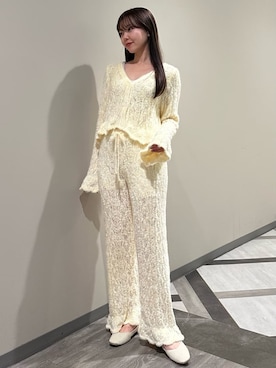 「アイテム（ルームウェア/パジャマ、イエロー系）」を使った、gelato piqueさん（レディース・158cm）の秋コーディネート