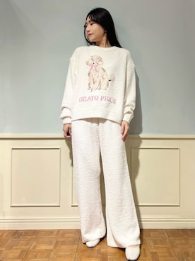 「アイテム（ルームウェア/パジャマ）」を使った、gelato piqueさん（レディース・158cm）の冬コーディネート