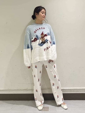 「アイテム（ルームウェア）」を使った、gelato piqueさん（レディース・160cm）の秋コーディネート